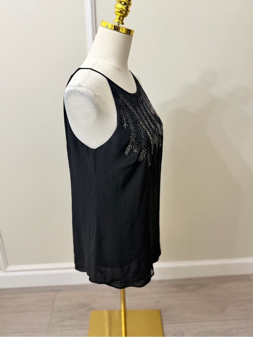 White House Black Market Black Beaded Halter Camisole - Picture 6 of 9